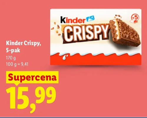 Wafelki Kinder Crispy 5-pak promocja w Lidl