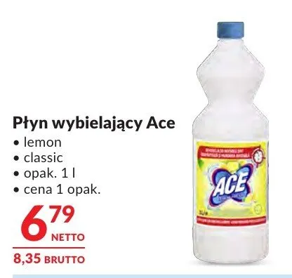Płyn wybielający Ace lemon classic promocja w Makro