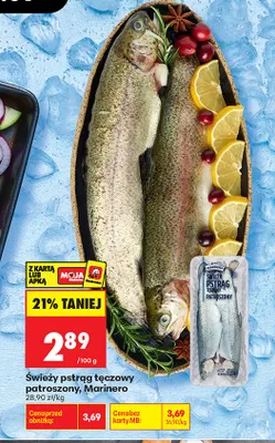 Świeży pstrąg tęczowy patroszony Marinero promocja w Biedronka