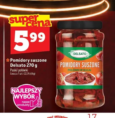 Pomidory suszone Delsato paski promocja w TOPAZ