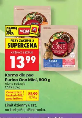 Karma dla psa Purina One Mini promocja w Biedronka