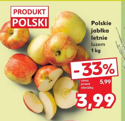 Jabłka letnie polskie promocja w Kaufland