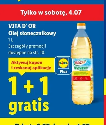 Olej słonecznikowy Vita D'Or promocja w Lidl