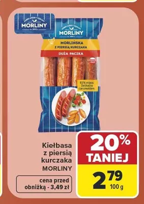 Kiełbasa z piersią kurczaka Morliny promocja w Carrefour