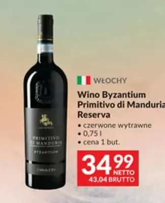Wino czerwone Byzantium Primitivo di Manduria Reserva wytrawne promocja w Makro