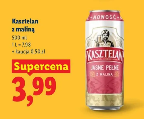 Piwo Kasztelan z maliną promocja w Lidl