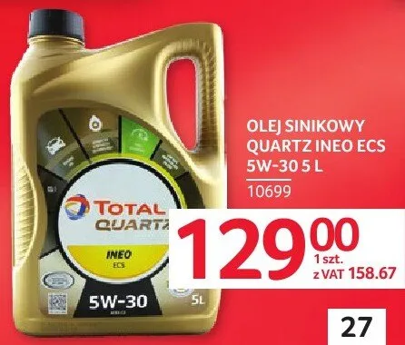 Olej silnikowy TOTAL QUARTZ INEO ECS 5W-30 5L promocja w Selgros