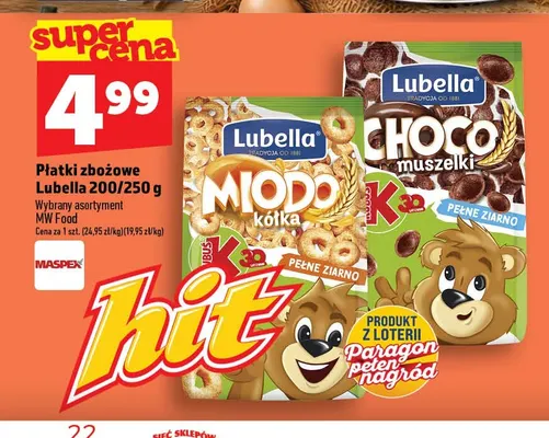 Płatki zbożowe Lubella promocja w TOPAZ