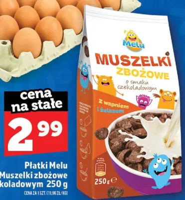 Płatki Melu Muszelki zbożowe o smaku czekoladowym promocja w TOPAZ