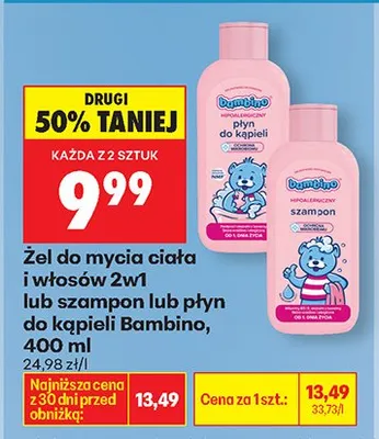 Żel do mycia ciała i włosów 2w1 Bambino promocja w Biedronka
