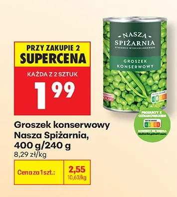 Groszek konserwowy Nasza Spiżarnia promocja w Biedronka