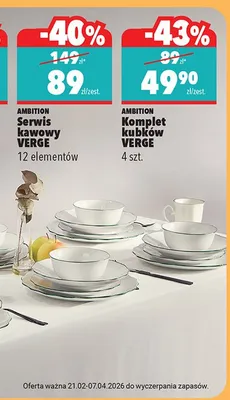 Serwis kawowy Verge 12 elementów promocja w Biedronka