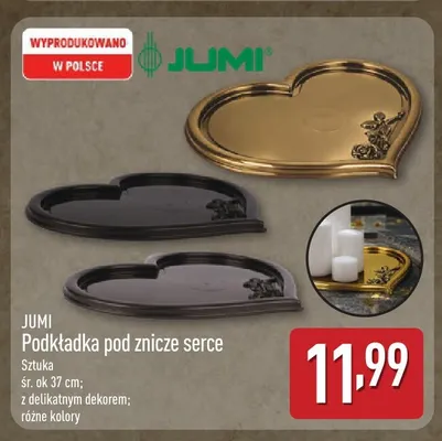 Podkładka pod znicze serce Jumi promocja w Aldi