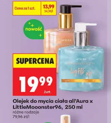 Olejek do mycia ciała all'Aura x LittleMooonster96 promocja w Biedronka