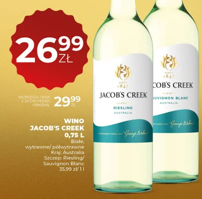 Wino białe półwytrawne Sauvignon Blanc promocja w Duży Ben