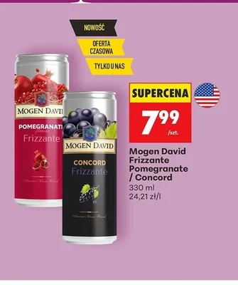 Wino musujące Mogen David Frizzante Pomegranate promocja w Biedronka
