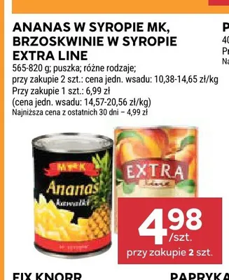 Brzoskwinie w syropie Extra Line promocja w Stokrotka