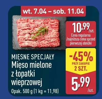 Mięso mielone z łopatki wieprzowej promocja w Aldi