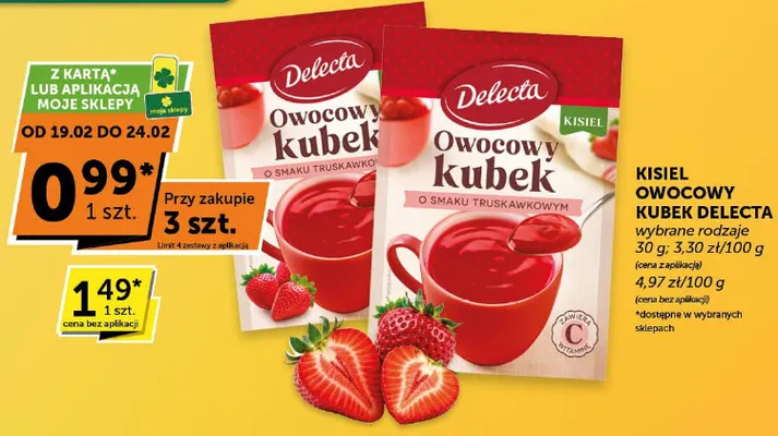 Kisiel owocowy kubek o smaku truskawkowym promocja w ABC