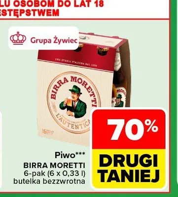 Piwo Birra Moretti 6-pak promocja w Carrefour Market