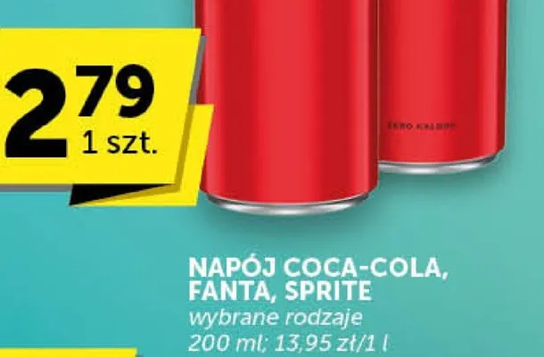 Napój Coca-Cola, Fanta, Sprite wybrane rodzaje promocja w Euro Sklep