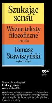 Książka Tomasz Stawiszyński Szukając sensu Wydawnictwo Filia promocja w Empik