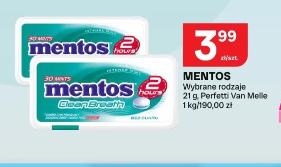 Pastylki Mentos Clean Breath promocja w Chorten