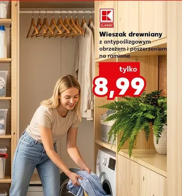 Wieszak drewniany K-Classic promocja w Kaufland