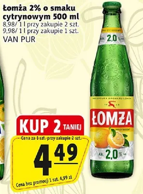 Łomża 2% o smaku cytrynowym promocja w Prim Market