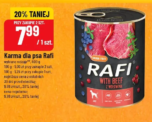 Karma dla psa Rafi z wołowiną promocja w POLOmarket