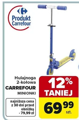 Hulajnoga 2-kołowa Minionki promocja w Carrefour
