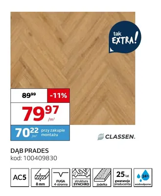 Panele podłogowe Dąb Prades Classen promocja w Komfort