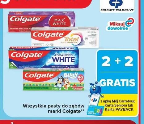 Pasty do zębów Colgate promocja w Carrefour
