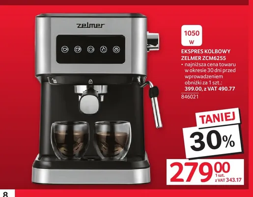 Ekspres kolbowy Zelmer ZCM6255 promocja w Selgros