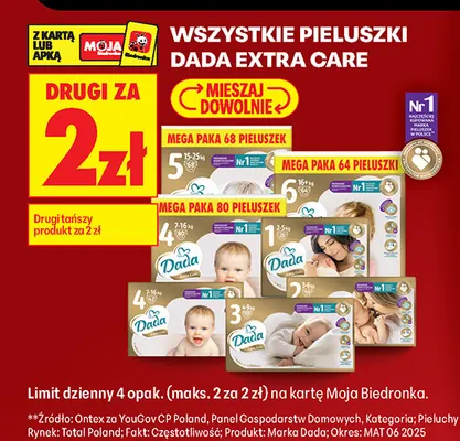 Pieluszki Dada Extra Care promocja w Biedronka