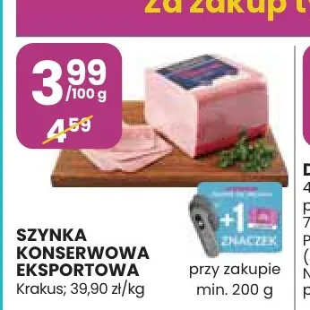 Szynka konserwowa eksportowa Krakus promocja w Stokrotka