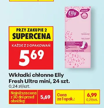 Wkładki chłonne Fresh Ultra mini promocja w Biedronka