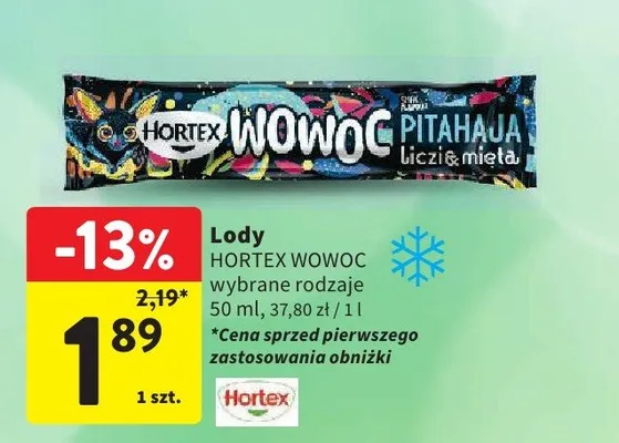 Lody Hortex Wowoc Pitahaja liczi & mięta promocja w Intermarche