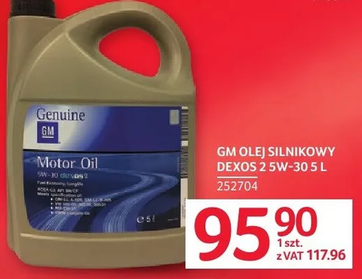Olej silnikowy GM DEXOS 5W-30 5L 252704 promocja w Selgros