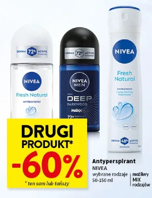 Antyperspirant Nivea Fresh Natural roll-on promocja w Intermarche