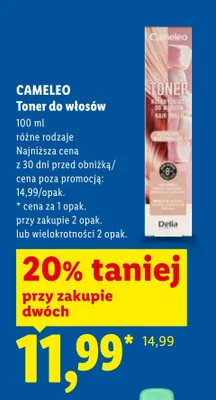 Toner do włosów Cameleo promocja w Lidl