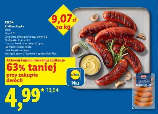 Kiełbasa śląska Pikok promocja w Lidl