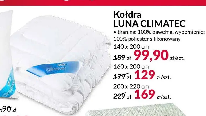 Kołdra LUNA CLIMATEC 140x200 cm promocja w Salony Agata