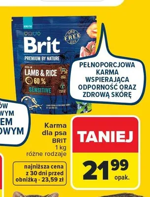 Karma dla psa BRIT PREMIUM BY NATURE różne rodzaje promocja w Carrefour