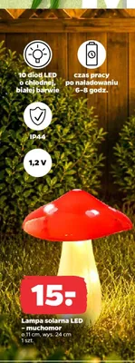 Lampa solarna LED muchomor ø 11cm wys. 24cm promocja w Netto