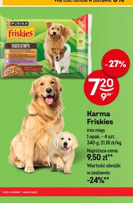Karma dla psów Purina Friskies mix mięs 4-pak 340 g promocja w Żabka
