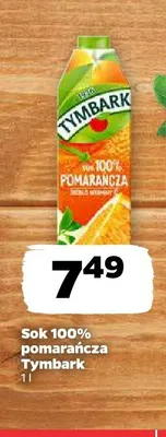Sok 100% pomarańcza Tymbark promocja w Netto