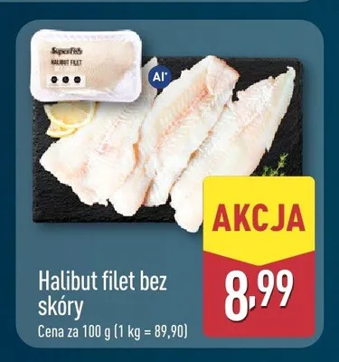 Halibut filet bez skóry SuperFish promocja w Aldi