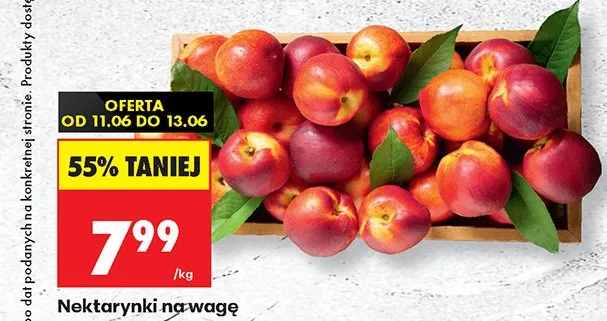 Nektarynki na wagę promocja w Biedronka