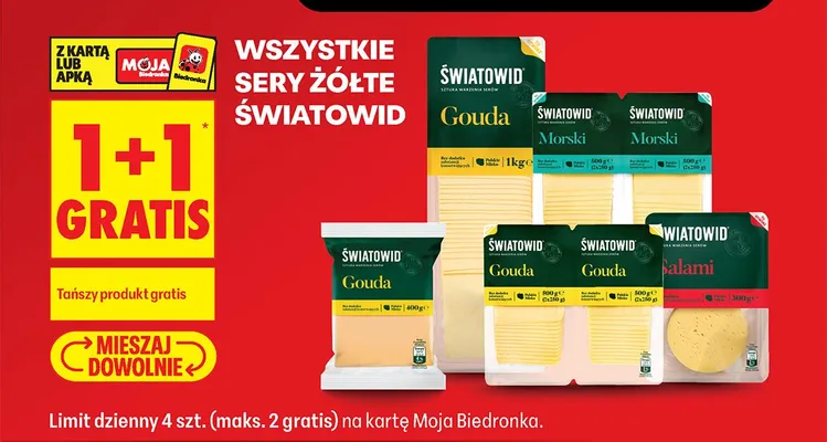 Ser żółty Gouda Światowid promocja w Biedronka
